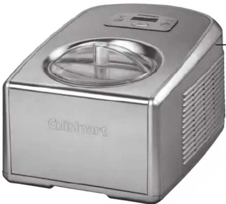 CUISINART Ice Cream & Gelato Professional ICE100BCU - Product Control Guide - 5