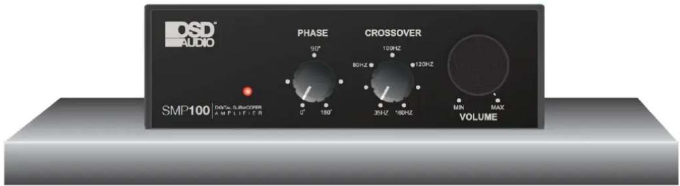 OSD® AUDIO SMP100 | DATA SUBCOVER AMPLIFIER PHASE 90° 0° 180° CROSSOVER 100HZ 80HZ 120HZ 35HZ 160HZ MIN MAX VOLUME