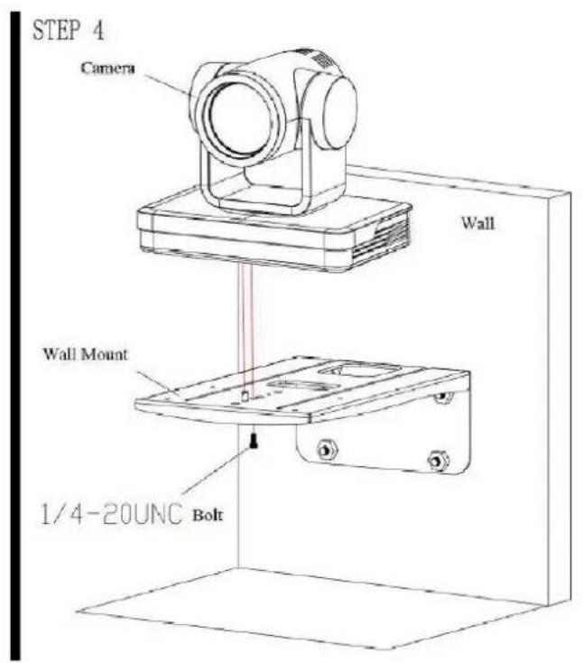 STEP 4 Camera Wall Wall Mount 1/4-20UNC Bolt