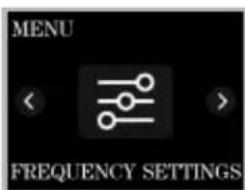 MENU FREQUENCY SETTINGS