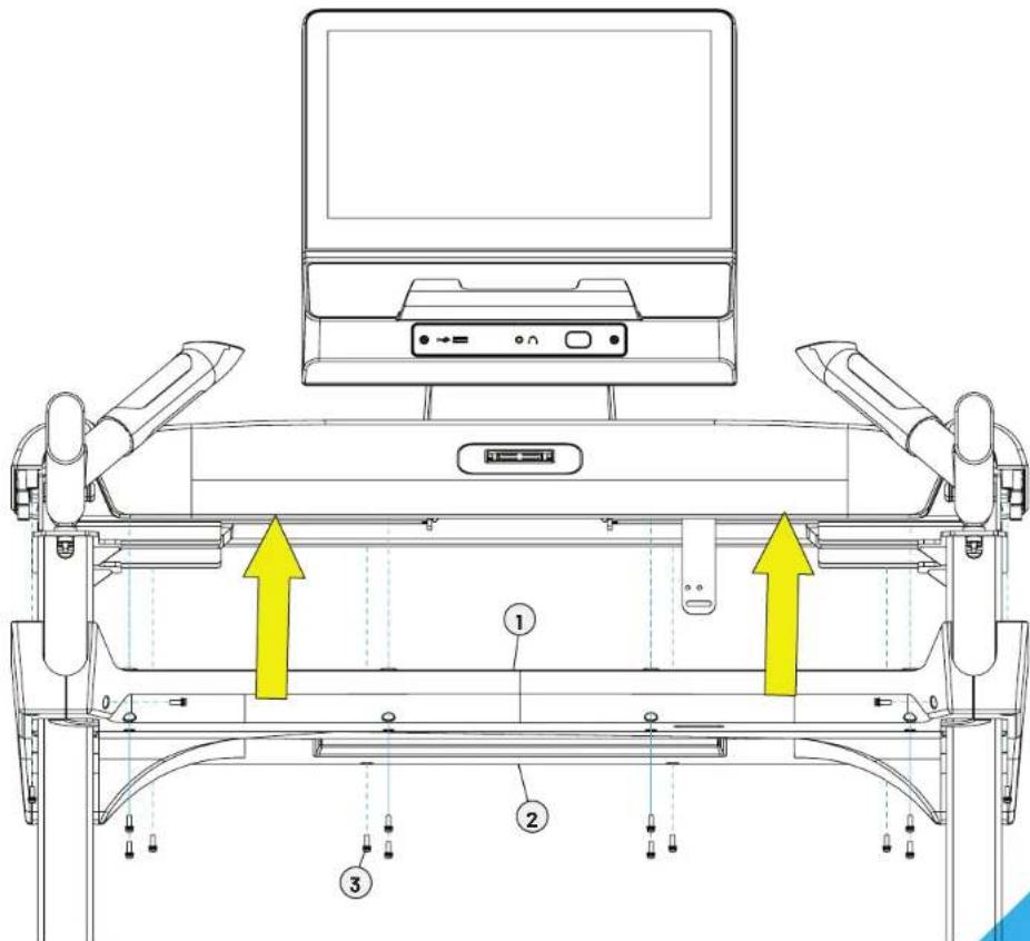 Technical diagram of a medical device with labeled components and directional arrows indicating movement or assembly.
