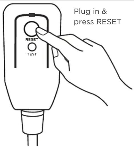 Plug in & press RESET RESET TEST