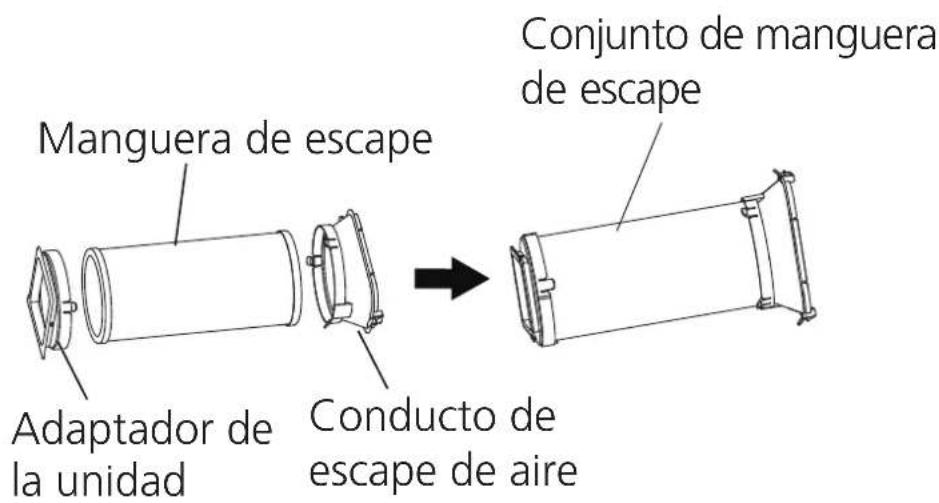 Manguera de escape Adaptador de la unidad Conducto de escape de aire Conjunto de manguera de escape