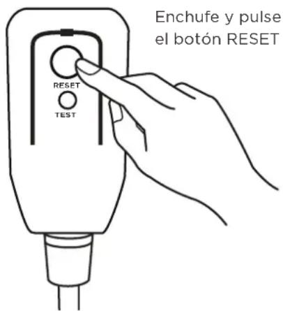 Enchufe y pulse el botón RESET RESET TEST