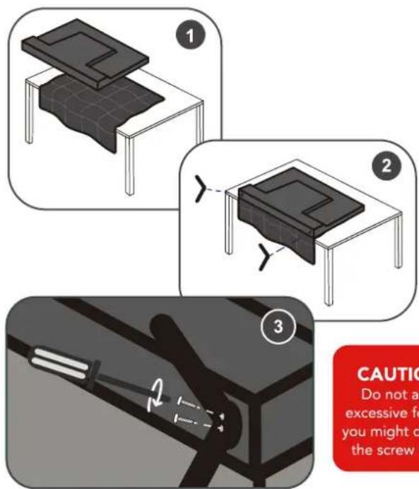 1 2 3 CAUTIC Do not a excessive fo you might o the screw