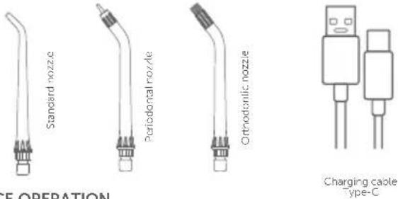 Standard nozzle Periodontal nozzle Orthodontic nozzle Charging cable type-C