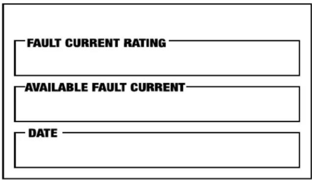 FAULT CURRENT RATING AVAILABLE FAULT CURRENT DATE