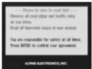 Please be more to meet that Discover all road signs and traffic rules as you drive. Read all important issues in your moment. You are reasonable for safety at all times. Price ENTER to confirm your agreement. ALPINE ELECTRONICS, INC.