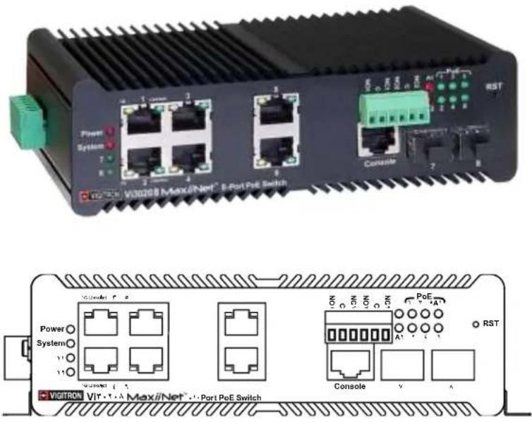 VICTRON Maxi/Net B-Port PoE Switch Power System RST VICTRON Maxi/Net B-Port PoE Switch RST Console ON ON ON ON A1 A2 Console V