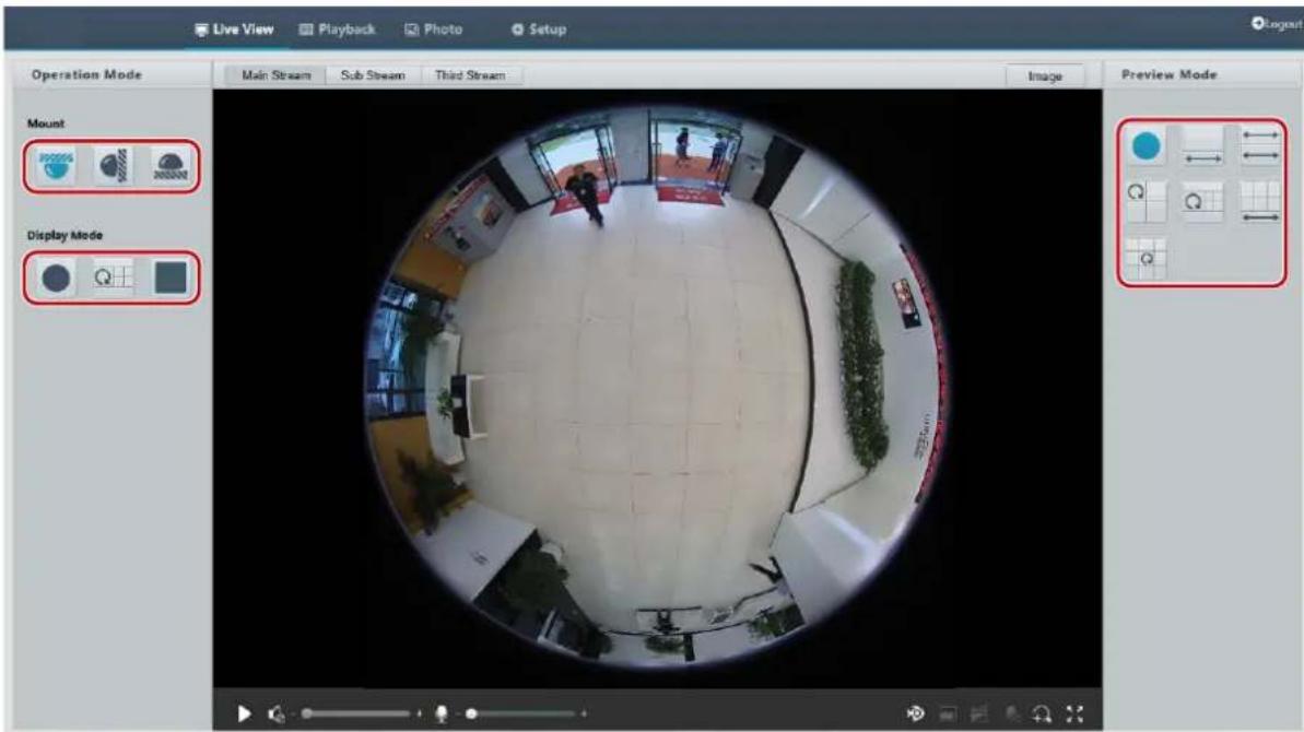 Live View Playback Photo Setup Operation Mode Main Stream Sub Stream Third Stream Image Preview Mode Mount 300006 300005 300004 Display Mode