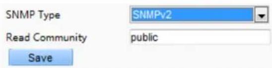 SNMP Type SNMPv2 Read Community public Save