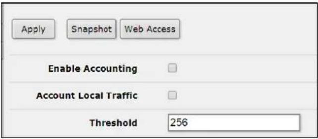 Apply Snapshot Web Access Enable Accounting Account Local Traffic Threshold 256