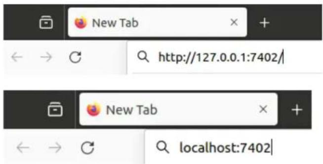 New Tab http://127.0.0.1:7402/ New Tab localhost:7402