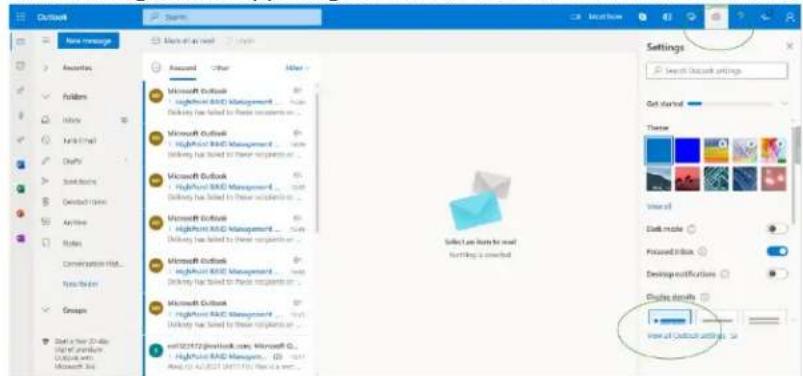 Outlook New message Accessed Other Microsoft Outlook HighPoint R&D Management... Delivery has failed to make recipients on... Microsoft Outlook HighPoint R&D Management... Delivery has failed to make recipients on... Microsoft Outlook HighPoint R&D Management... Delivery has failed to make recipients on... Microsoft Outlook HighPoint R&D Management... Delivery has failed to make recipients on... Microsoft Outlook HighPoint R&D Management... Delivery has failed to make recipients on... Microsoft Outlook HighPoint R&D Management... Delivery has failed to make recipients on... Microsoft Outlook HighPoint R&D Management... Delivery has failed to make recipient on... Microsoft Outlook HighPoint R&D Management... Delivery has failed to make recipients on... ms102412@hotmail.com, Microsoft O., HighPoint R&D Manager... (25) About: 02.4827 (96) (10) (1) is a new Settings Search Outlook settings Get started These View of Dark mode Finished in block Design notifications Display details View of Outlook settings