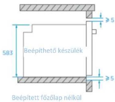 583 Beépíthető készülék Beépített főzőlap nélkül ≥5 ≥5