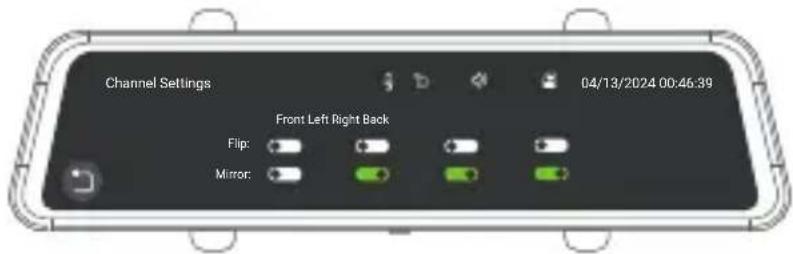 Channel Settings 04/13/2024 00:46:39 Front Left Right Back Flip: Mirror:
