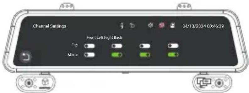 Channel Settings 04/13/2024 00:46:39 Front Left Right Back Flip: Mirror: