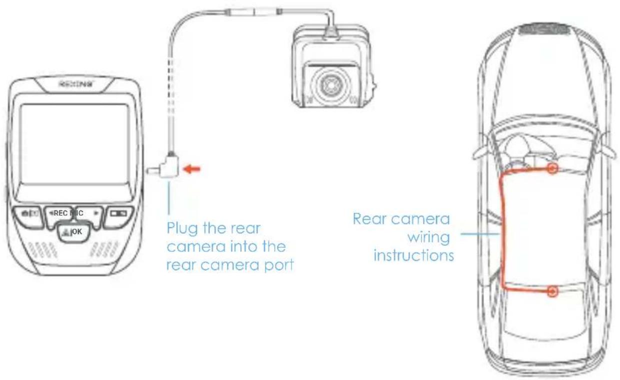 REDING REC REC JOK Plug the rear camera into the rear camera port Rear camera wiring instructions