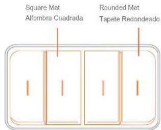 Square Mat Alfombra Cuadrada Rounded Mat Tapete Recondeado