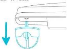 Diagram of a mechanical component with a downward arrow indicating force or direction (no text or symbols)