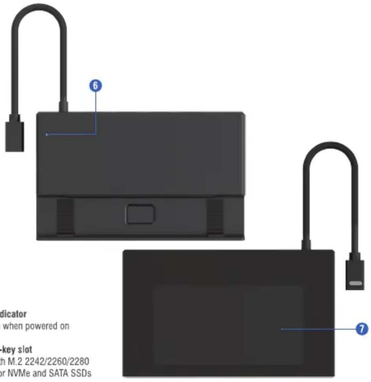 Indicator when powered on -key slot with M.2 2242/2260/2280 or NVMe and SATA SSDs