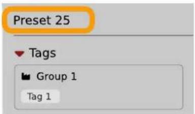 Preset 25 Tags Group 1 Tag 1