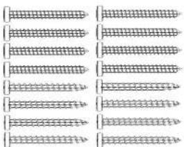 Repeating pattern of four identical screw threads with no text or symbols