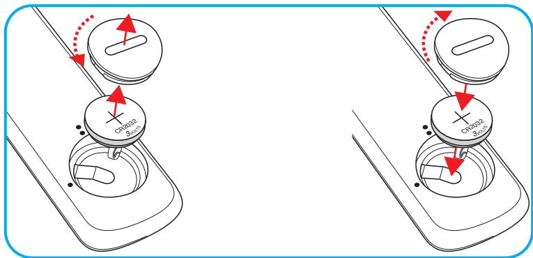OPTOMA L1 - Installation / remplacement de la pile - 2