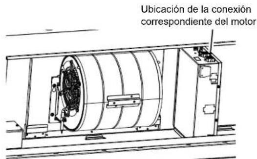 Ubicación de la conexión correspondiente del motor