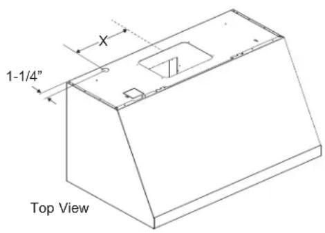 1-1/4" X Top View