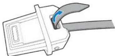 Illustration of a handheld device with a blue handle and gray handle (no text or symbols)