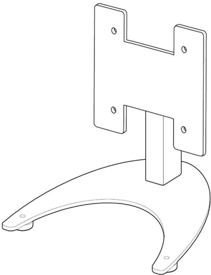 Technical line drawing of a mechanical bracket assembly (no text or symbols)