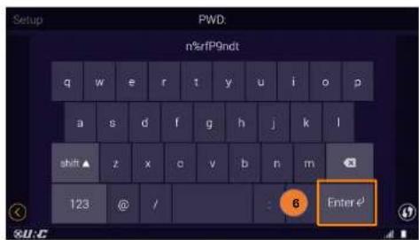 Setup PWD: n%rfP9ndt q w e r t y u i o p a s d f g h j k l shift ▲ z x c v b n m 123 @ / 6 Enter
