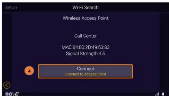 Setup Wi-Fi Search Wireless Access Point Call Center MAC 84.80:2D:49:63:83 Signal Strength:-55 Connect Connect to Access Point