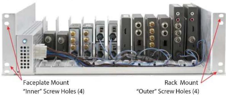 Faceplate Mount "Inner" Screw Holes (4) Rack Mount "Outer" Screw Holes (4)