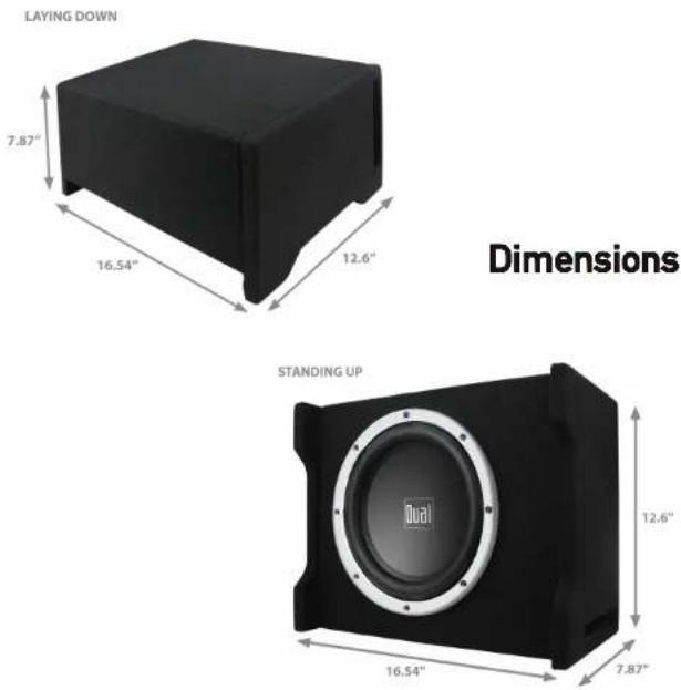 LAYING DOWN 7.87" 16.54" 12.6" Dimensions STANDING UP 12.6" 16.54" 7.87"