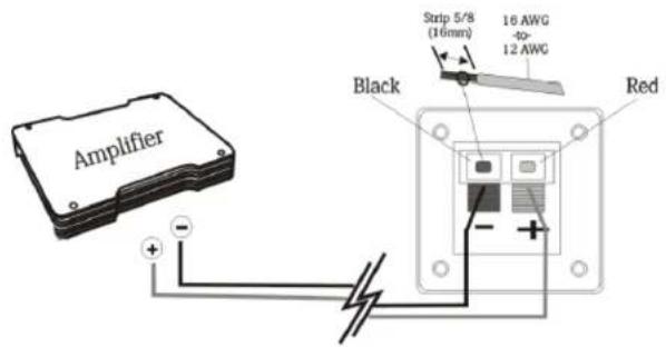 Amplifier Black Strip 5/8 (16mm) 16 AWG -40- 12 AWG Red
