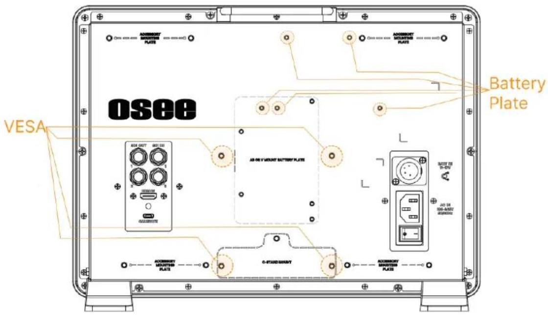OSSEE VESA ACCBRIGHT MOUNTED PLATE ACCBRIGHT MOUNTED PLATE Battery Plate AB OR V MOUNT BATTERY PLATE ACCBRIGHT MOUNTED PLATE O-STARD BATTERY ACCBRIGHT MOUNTED PLATE