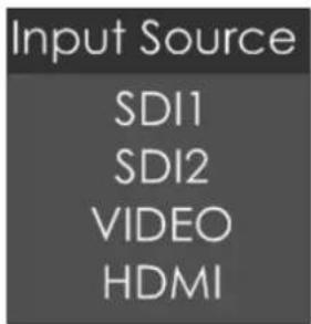 Input Source SDI1 SDI2 VIDEO HDMI