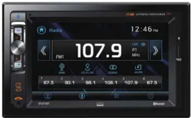 Radio 12:46 PM FM1 107.9 LOC (0) P1 MHz GND LOCALURE CERED AS/PE 87.5 90.1 98.1 106.1 107.9 87.5 SV2YHST Dikson