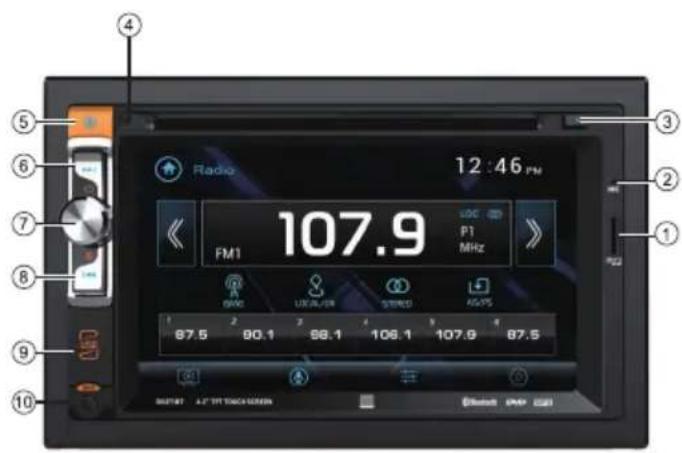 Radio 12:46 PM FM1 107.9 LOC P1 MHz GND LOCAL/ER CONTROL KGPS 87.5 90.1 98.1 108.1 107.9 87.5 MUTTER A/C TOT TOUCH SCREEN Bluetooth PMP RGB