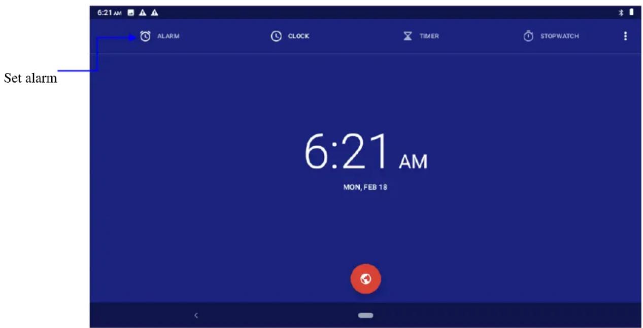 Set alarm 6:21 AM MON, FEB 18