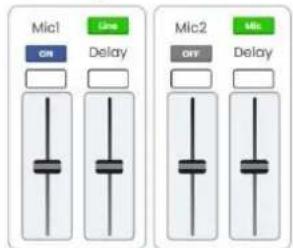 Mic1 ON Line Delay Mic2 ON Delay Mic1 ON Line Delay