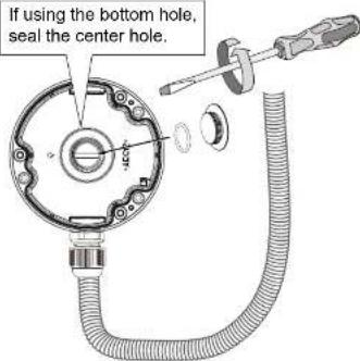 If using the bottom hole, seal the center hole.
