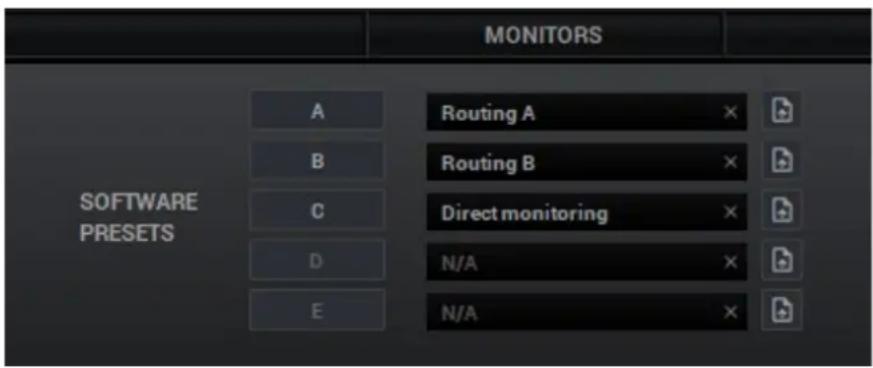 MONITORS A Routing A B Routing B C Direct monitoring D N/A E N/A
