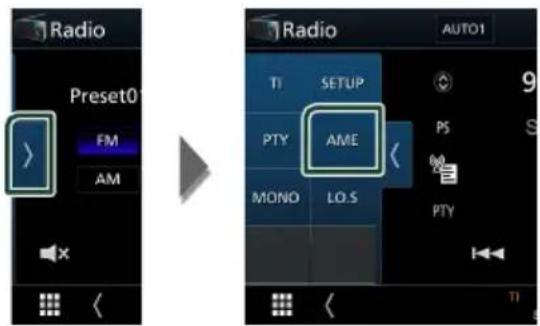 Radio Preset0 FM AM Radio AUTO1 TI SETUP PTY AME MONO LO.S PS PTY TI