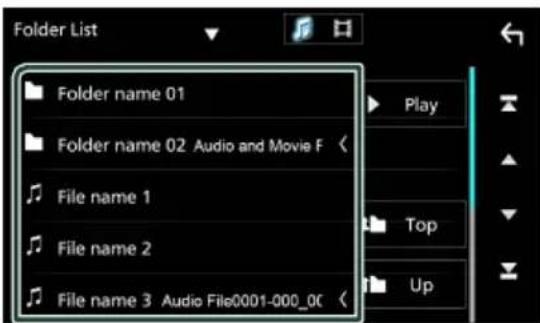 Folder List Folder name 01 Folder name 02 Audio and Movie F File name 1 File name 2 File name 3 Audio File0001-000_0C