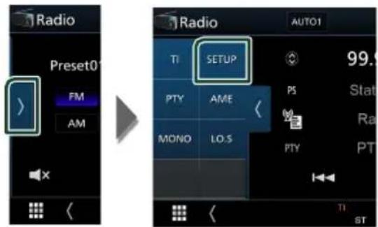 Radio Preset0 FM AM Radio AUTO1 TI SETUP 99.9 PTY AME PS Stat Ra MONO LO.S PTY PT ST