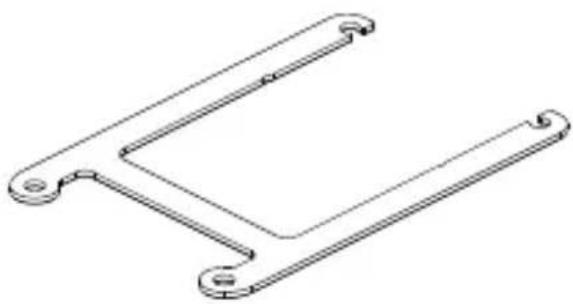 Technical line drawing of a mechanical bracket or clamp (no text or symbols)