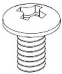 Line drawing of a screw with a circular head and internal threading (no text or symbols)